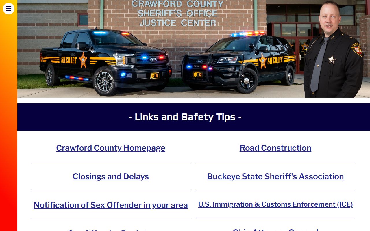 Crawford County inmate records sheriff links for VINE CIDNET and commissary